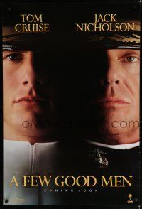 7k276 FEW GOOD MEN teaser DS 1sh '92 best close up of Tom Cruise & Jack Nicholson!