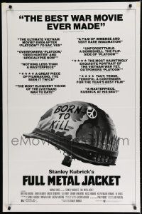 7k302 FULL METAL JACKET 1sh '87 Stanley Kubrick Vietnam War movie, Castle art!