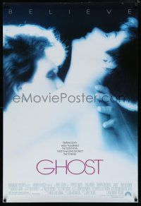 7k308 GHOST 1sh '90 classic romantic close up of dead Patrick Swayze & sexy Demi Moore!