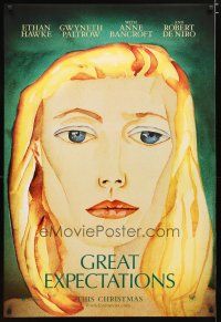 7k327 GREAT EXPECTATIONS style A teaser DS 1sh '98 close-up artwork of Gwyneth Paltrow, Dickens!