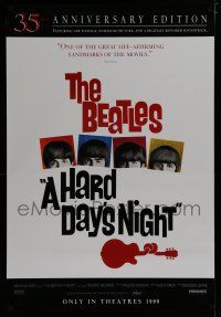 7k344 HARD DAY'S NIGHT advance 1sh R99 great image of The Beatles, rock & roll classic!