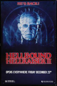 7k357 HELLBOUND: HELLRAISER II teaser 1sh '88 Clive Barker takes us on a descent to Hell, Pinhead!