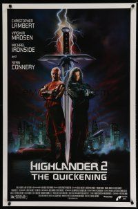 7k367 HIGHLANDER 2 1sh '91 great artwork of immortals Christopher Lambert & Sean Connery!