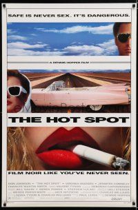 7k373 HOT SPOT DS 1sh '90 cool close up smoking & Cadillac image, directed by Dennis Hopper!