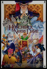 7k379 HUNCHBACK OF NOTRE DAME DS 1sh '96 Walt Disney, Victor Hugo, art of cast on parade!