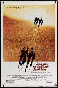 7k402 INVASION OF THE BODY SNATCHERS advance 1sh '78 Kaufman classic remake of space invaders!