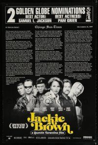 7k412 JACKIE BROWN DS reviews 1sh '97 Tarantino, Pam Grier, Samuel L. Jackson, De Niro, Fonda!