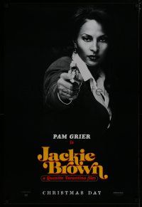 7k415 JACKIE BROWN teaser 1sh '97 Quentin Tarantino, cool image of Pam Grier in title role!