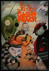 7k421 JAMES & THE GIANT PEACH 1sh '96 Disney fantasy cartoon, Lane Smith art of cast!