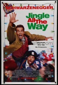 7k424 JINGLE ALL THE WAY style A advance DS 1sh '96 Arnold Schwarzenegger, Sinbad, 2 dads & 1 toy!