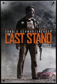 7k448 LAST STAND advance DS 1sh '13 full-length Arnold Schwarzenegger w/gun & Camaro!