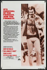 7k479 LONGEST YARD 1sh '74 Robert Aldrich prison football comedy, full-length Burt Reynolds!
