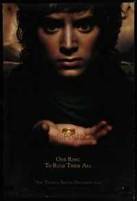 7k483 LORD OF THE RINGS: THE FELLOWSHIP OF THE RING teaser DS 1sh '01 J.R.R. Tolkien, one ring!