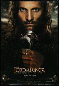 7k486 LORD OF THE RINGS: THE RETURN OF THE KING teaser DS 1sh '03 Viggo Mortensen as Aragorn!