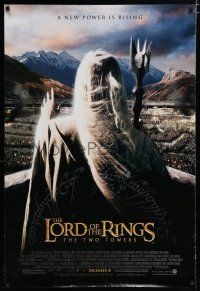 7k487 LORD OF THE RINGS: THE TWO TOWERS advance DS 1sh '02 J.R.R. Tolkien, Christopher Lee!