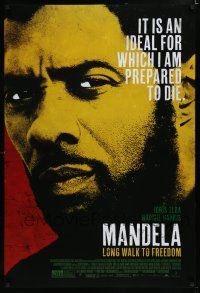 7k506 MANDELA: LONG WALK TO FREEDOM DS 1sh '13 cool image of Idris Elba as Nelson Mandela!