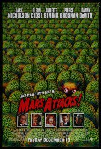 7k509 MARS ATTACKS! advance 1sh '96 directed by Tim Burton, great image of many alien brains!