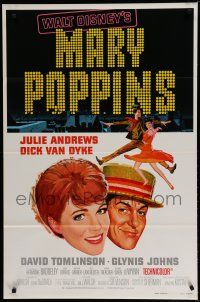 7k511 MARY POPPINS style A 1sh R80 Julie Andrews & Dick Van Dyke in Walt Disney's musical classic!