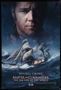 7k514 MASTER & COMMANDER style A advance DS 1sh '03 super close-up of Russell Crowe!