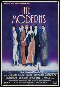 7k540 MODERNS 1sh '88 Alan Rudolph, cool artwork of trendy 1920's people by star Keith Carradine!