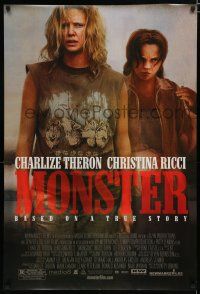 7k542 MONSTER 1sh '04 Charlize Theron as serial killer, Christina Ricci!