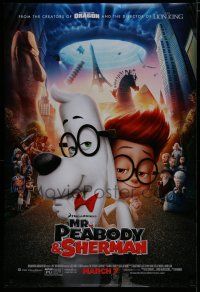 7k552 MR. PEABODY & SHERMAN style B advance DS 1sh '14 CGI fantasy family comedy!