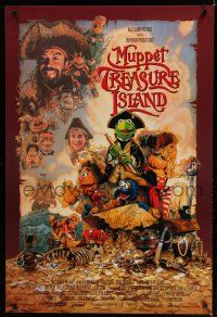 7k555 MUPPET TREASURE ISLAND DS 1sh '96 Jim Henson, Drew Struzan art of Kermit, Miss Piggy & cast!