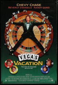 7k563 NATIONAL LAMPOON'S VEGAS VACATION 1sh '97 great image of Chevy Chase on roulette wheel!