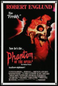 7k603 PHANTOM OF THE OPERA 1sh '89 Robert Englund was Freddy and now he's the phantom!