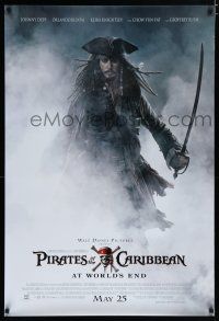7k605 PIRATES OF THE CARIBBEAN: AT WORLD'S END advance DS 1sh '07 Johnny Depp as Captain Jack!