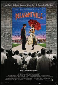 7k610 PLEASANTVILLE DS 1sh '98 Tobey Maguire, Reese Witherspoon, cool poster design!