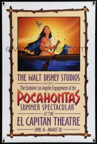 7k611 POCAHONTAS El Capitan advance 1sh '95 Walt Disney, Native American Indians, in canoe w/racoon