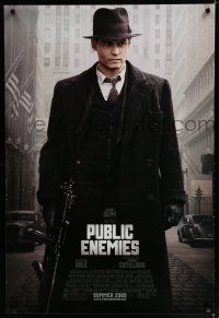 7k624 PUBLIC ENEMIES advance DS 1sh '09 cool image of Johnny Depp as John Dillinger!