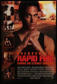 7k638 RAPID FIRE style C int'l DS 1sh '92 Powers Boothe, Nick Mancuso, great images of Brandon Lee!