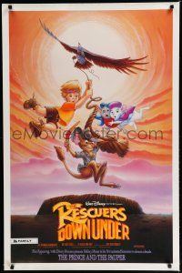 7k646 RESCUERS DOWN UNDER/PRINCE & THE PAUPER DS 1sh '90 Disney cartoon double-feature!