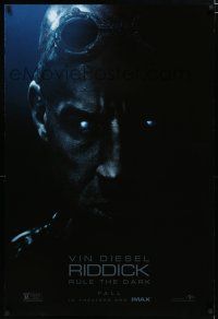 7k658 RIDDICK teaser DS 1sh '13 cool close-up of Vin Diesel w/glowing eyes!