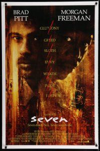 7k686 SEVEN DS 1sh '95 David Fincher, Morgan Freeman, Brad Pitt, deadly sins!