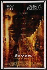 7k687 SEVEN int'l 1sh '95 David Fincher, Morgan Freeman, Brad Pitt, deadly sins!
