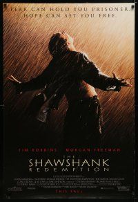 7k691 SHAWSHANK REDEMPTION advance DS 1sh '94 Tim Robbins, Morgan Freeman, written by Stephen King!