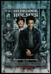 7k693 SHERLOCK HOLMES advance DS 1sh '09 Guy Ritchie directed, Robert Downey Jr., Jude Law!