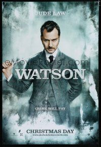 7k694 SHERLOCK HOLMES teaser DS 1sh '09 Guy Ritchie directed, Jude Law as Dr. Watson!