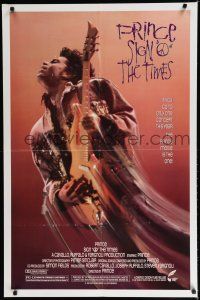 7k703 SIGN 'O' THE TIMES 1sh '87 rock and roll concert, great image of Prince with guitar!