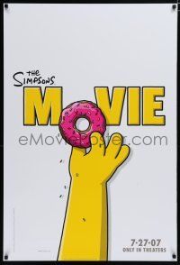 7k706 SIMPSONS MOVIE style A advance DS 1sh '07 classic Matt Groening art of donut!