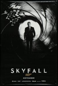 7k714 SKYFALL teaser DS 1sh '12 cool image of Daniel Craig as Bond in gun barrel, newest 007!