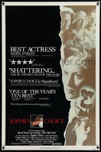 7k726 SOPHIE'S CHOICE 1sh '82 Alan J. Pakula directed, Meryl Streep, Kevin Kline, Peter MacNicol