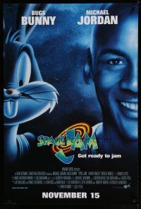 7k728 SPACE JAM advance 1sh '96 Michael Jordan & Bugs Bunny in outer space!