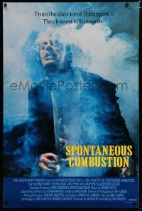 7k732 SPONTANEOUS COMBUSTION 1sh '90 directed by Tobe Hooper, wild image of smoking man!