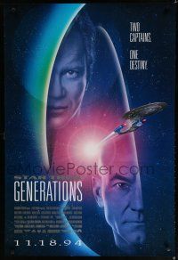 7k743 STAR TREK: GENERATIONS int'l advance 1sh '94 Patrick Stewart as Picard, William Shatner as Kirk!