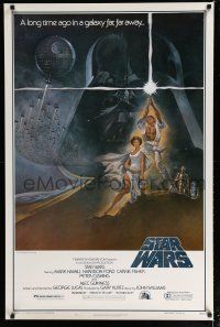 7k001 STAR WARS first printing style A 1sh '77 George Lucas classic sci-fi epic, art by Tom Jung!