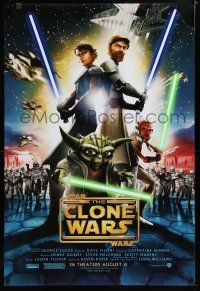 7k747 STAR WARS: THE CLONE WARS advance DS 1sh '08 art of Anakin Skywalker, Yoda, & Obi-Wan Kenobi!